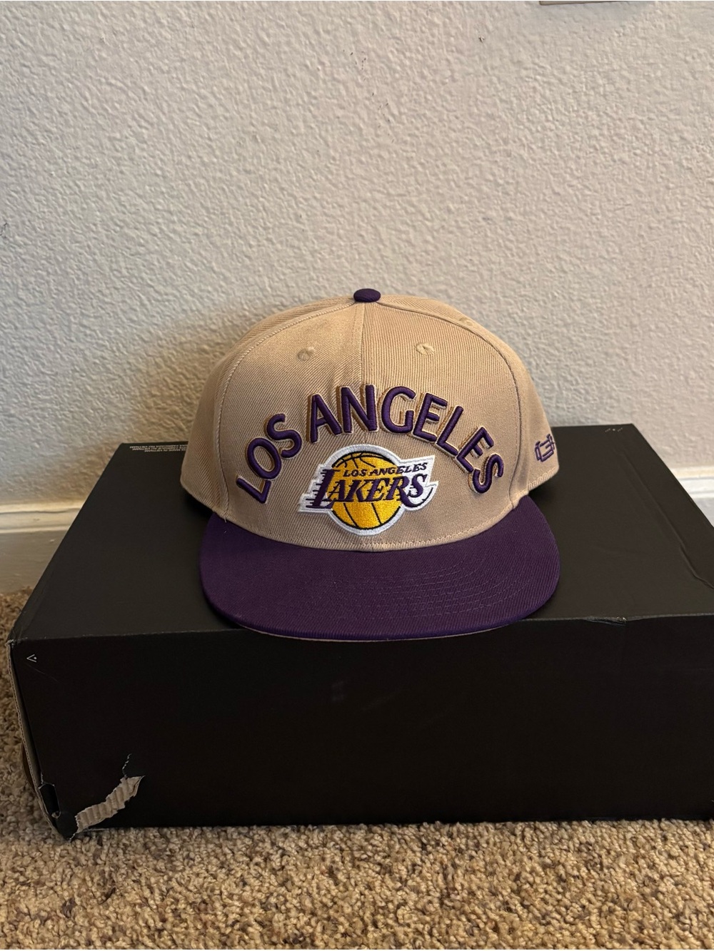 Los Angeles Lakers Beige & Purple Snapback Hat